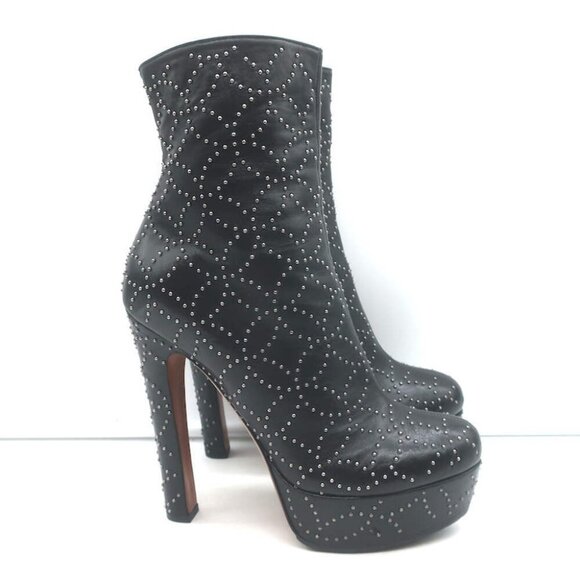 Alaia Studded Leather Platform Boots Black Size 39 - Picture 3 of 16